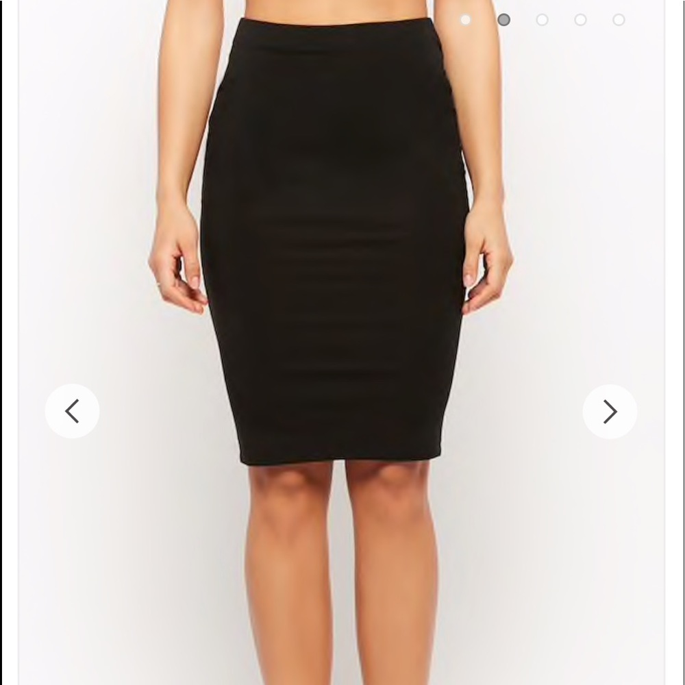 Black Knee Lenght Bodycon Skirt